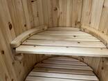 Фитобочка кедровая круглая со скосом, мини сауна, кедровая бочка - photo 6